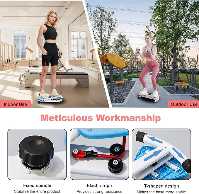 AB Workout Equipment Twist Board for Exercise, Silent ABS+Carbon Steel Home Gym, 150KG Capacity, Fat-Burning, Pre-Assembled & Instant Use