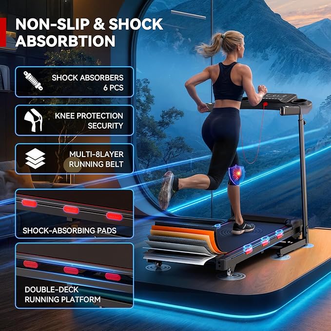 8.7MPH Treadmills for Home, Walking Pad Treadmill with 15% Auto Incline, Portable Treadmill with Handle, 350 lbs Weight Capacity, Heart Rate(XXL)
