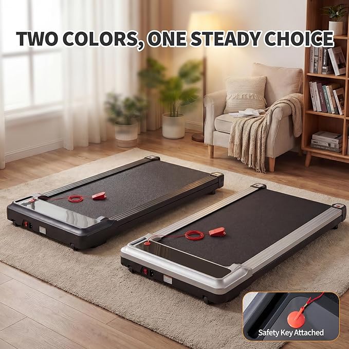 NEWBULIG Walking Pad Under Desk Treadmill, Portable Compact Electric Walking Treadmill with Remote Control for Home Office, Quiet Fitness Machine