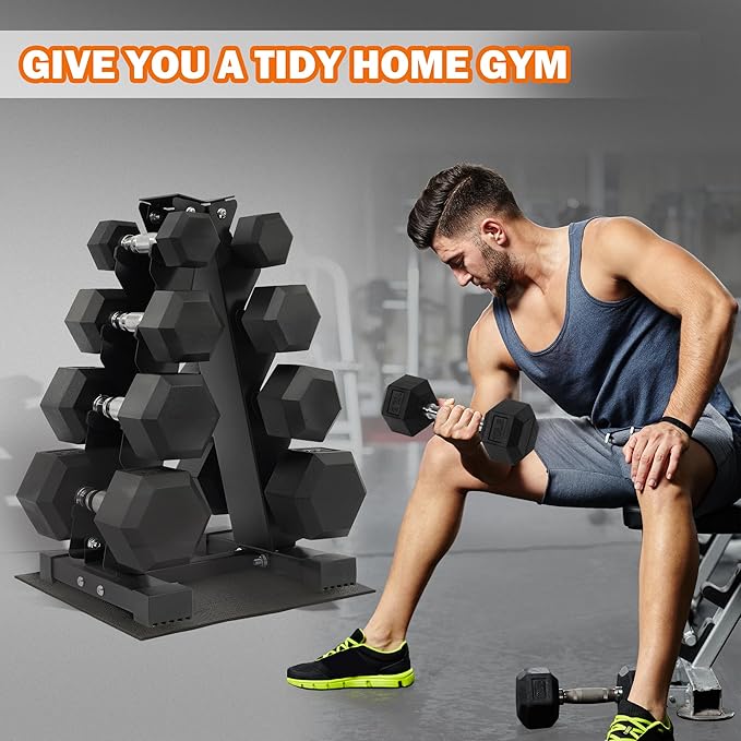 Fitvids A-Frame Dumbbell Weight Rack, Vertical Storage Rack for Dumbbells, Weight Stand Only for Home Gym Space Saver, 4-Tier or 5-Tier Option