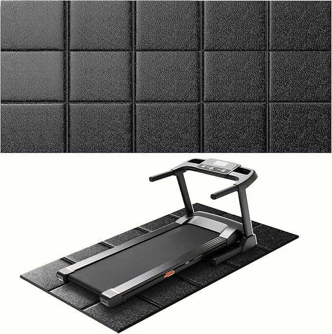 Treadmill Mat for Carpet &Hardwood Floors 79x39, Treadmills Mat, Mat for Under Treadmill/Walking Pad/Exercise Bike on Carpet, Hardwood Floors Protectior, Non-Slip, Waterproof, Noise Shock Absorption