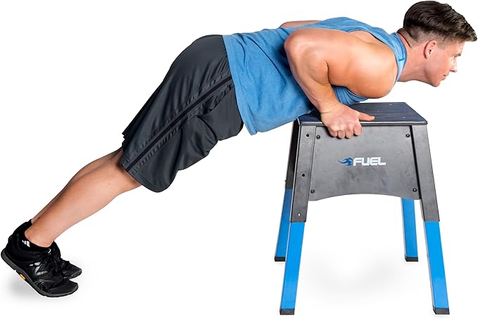 Fuel Pureformance Adjustable Plyometrics Box, blue, black