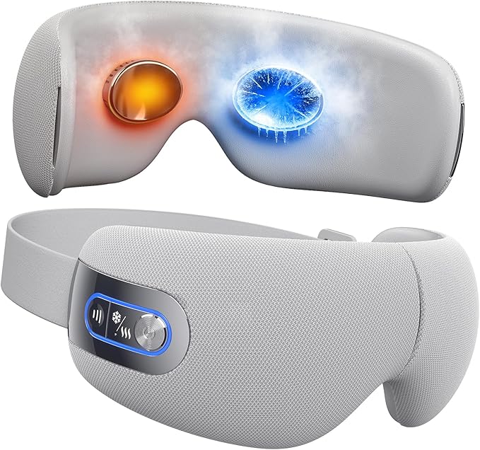 BOB AND BRAD EYEFLOW Eye Massager with Heat & Cooling, FSA Eligible and HSA - Semiconductor Cold Compress Eye Mask for Migraines, Dry Eyes & Dark Circles, Heated Temple Massager for Headaches & Sleep