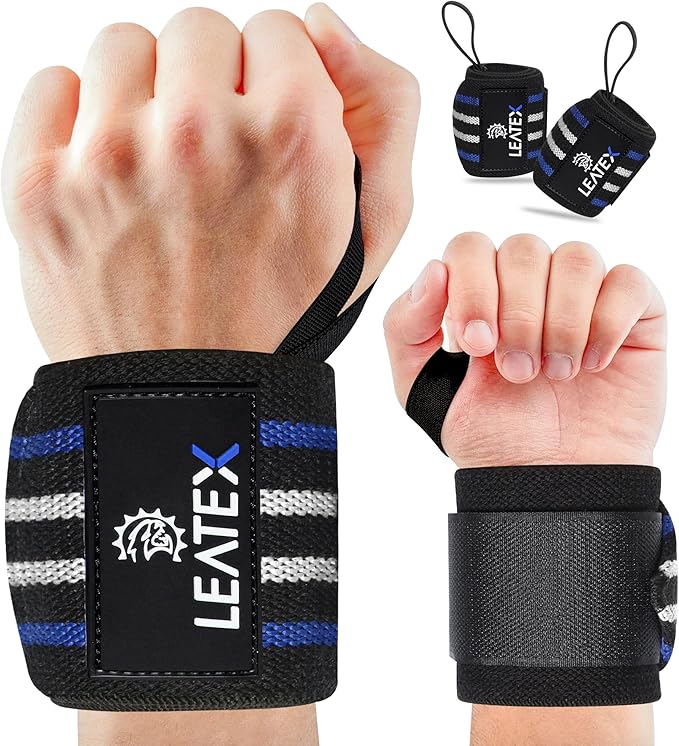Weight Lifting Wrist Wraps 18" Wrist Support with Heavy Duty Thumb Loop - Best Gym Wrist Wraps for Powerlifting Competition, Strength Training, Bodybuilding - for Men & Women