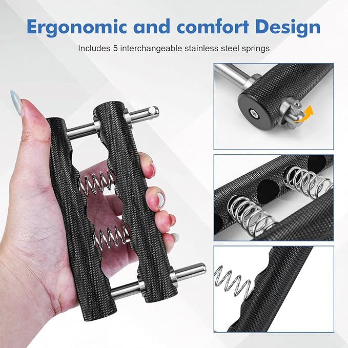 Stainless Steel Hand Gripper Strengthener, 8-142 kg Adjustable Hand Grip Strength Trainer, Forearm & Wrist Strength Training for Athletes, Rock Climbers, Rehabilitation
