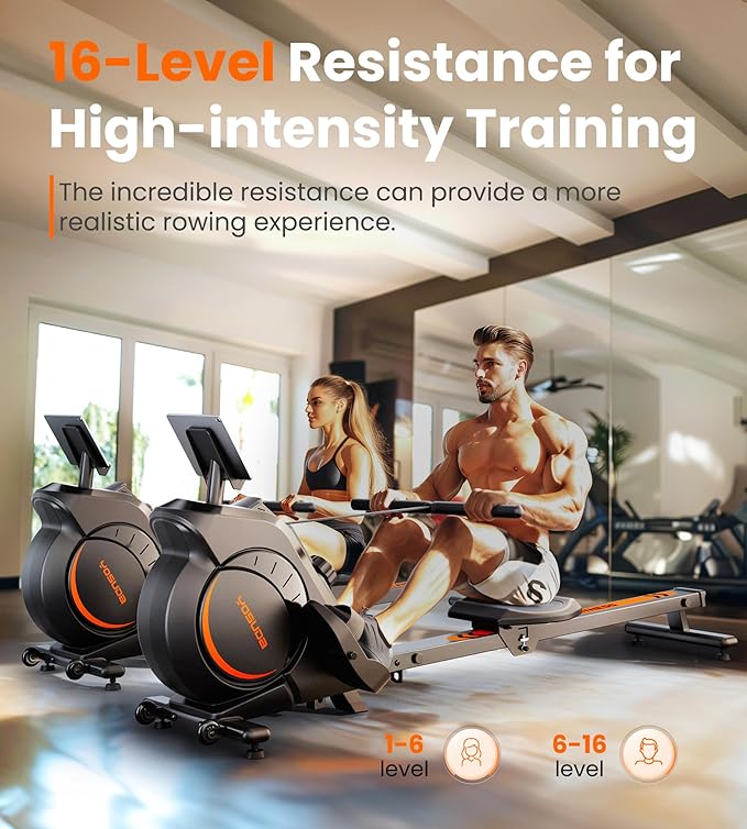 YOSUDA Magnetic/Water Rowing Machine for Home - Rower Machine Use with Bluetooth, App Supported, Rowing Machine for Beginners to Athletes, Comfortable Seat Cushion