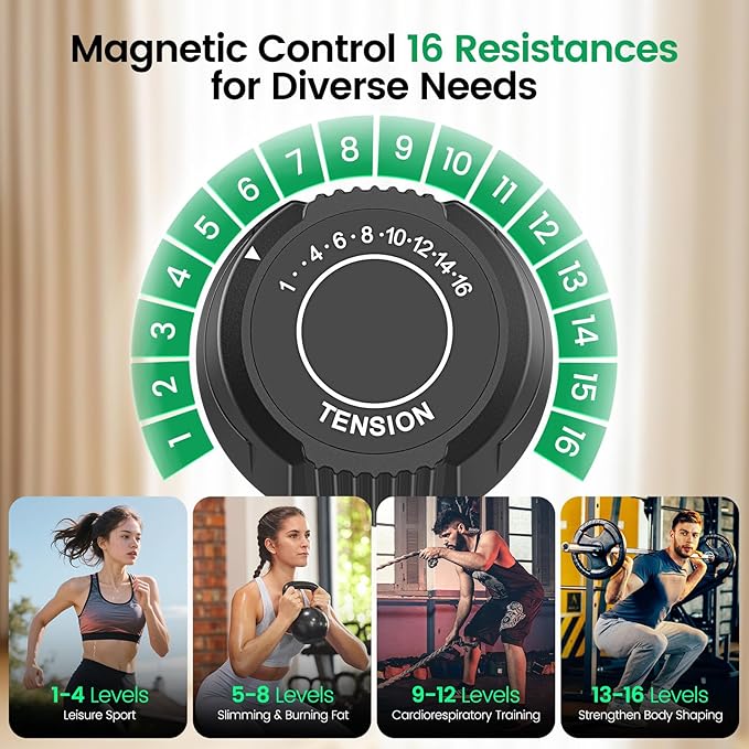 Elliptical Exercise Machine, ANCHEER Elliptical Machine 550Lbs Max Weight, Ultra-Silent Foldable Elliptical Machine, Exercise Equipment for Home Gym,16 Resistance Levels & Pulse Rate Grips