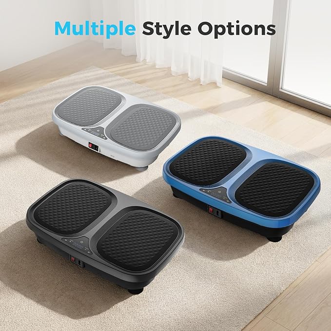 OLIXIS Vibration Plate Exercise Machine with 9 Auto Modes, Full Body Workout Vibrating Platform with LED Touch Screen & Pull Ropes for Weight Loss, Home Gym Fitness Equipment for Women Men