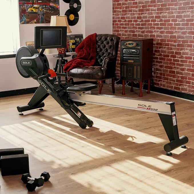 New 2023 Rowing Machine, SR550 Sole Fitness Rower, Foldable Rowing Machines for Home Use, Bluetooth, Touch Screen, Heart Monitoring, Air & Magnetic Resistance Row Machine, Rowers for at Home Exercise