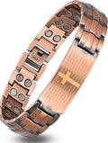 99% Copper Cross Bracelet for Men with Ultra Strength Magnets, Adjustable Magnetic Bracelet with Sizing Tool Jewelry Box