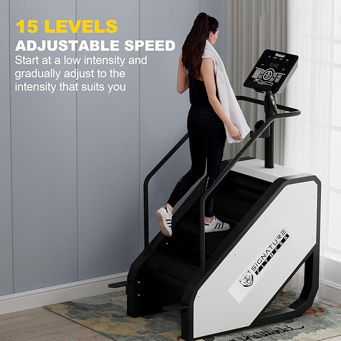 Signature Fitness Continuous Climber Commercial Grade Stair Stepping Machine for Cardio and Lower Body Workouts
