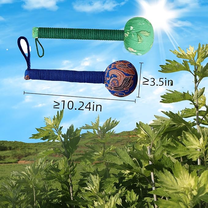 Traditional Moxa Stick Massager - Handheld Mugwort Massage Hammer for Pain Relief, Muscle Relaxation, Acupressure - Ergonomic Grip with US Design Patent (Blue Green…)