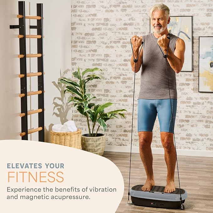 Lifepro HexaPlate Lite Vibration Plate Exercise Machine with Magnetic Acupoints - Full Body Vibration Platform for Beginners and Recovery - Lymphatic Drainage Massager for Muscle Toning and Fitness
