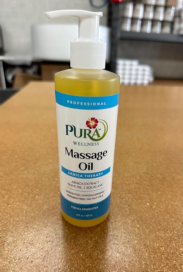 Arnica Therapy 8 Fl oz Massage Oil, Arnica Extract, Professional, Massage Therapy, Deep Tissue, Unscented, Hypoallergenic, Natural Ingredients, Skin Hydrating, Moisturizing, Muscle Relief