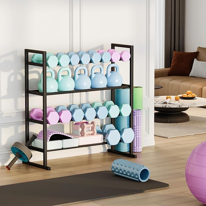 Dumbbell Rack, Adjustable weight Rack Stand, Extended Base Weight Storage for Home Gym, Space-Saving Fitness Equipment Organizer