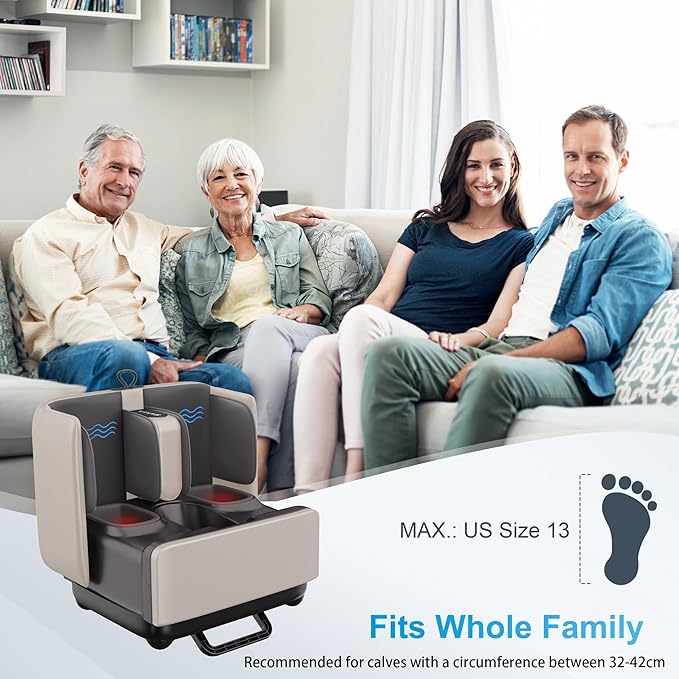 COMFIER 2-in-1 Shiatsu Foot Massager&Foot Rest,Foot and Calf Massager with APP Control,Heated Feet Massager for Foot Pain Relief,Gifts for Men Women