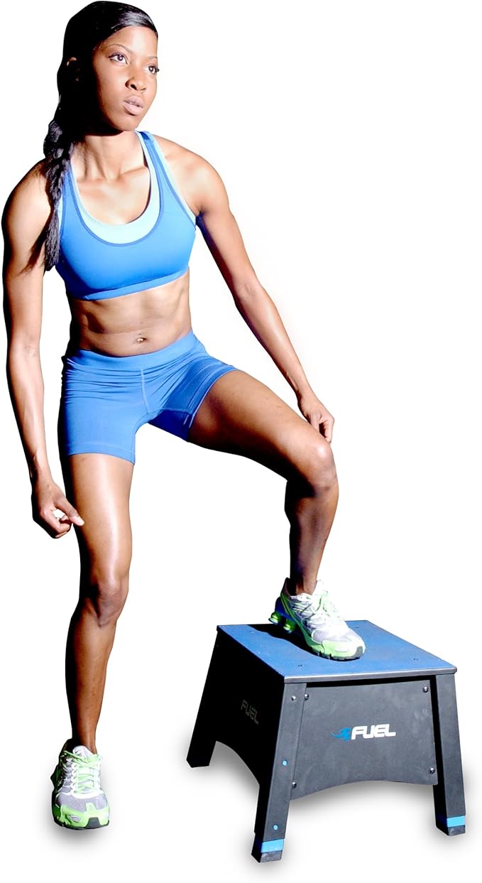 Fuel Pureformance Adjustable Plyometrics Box, blue, black