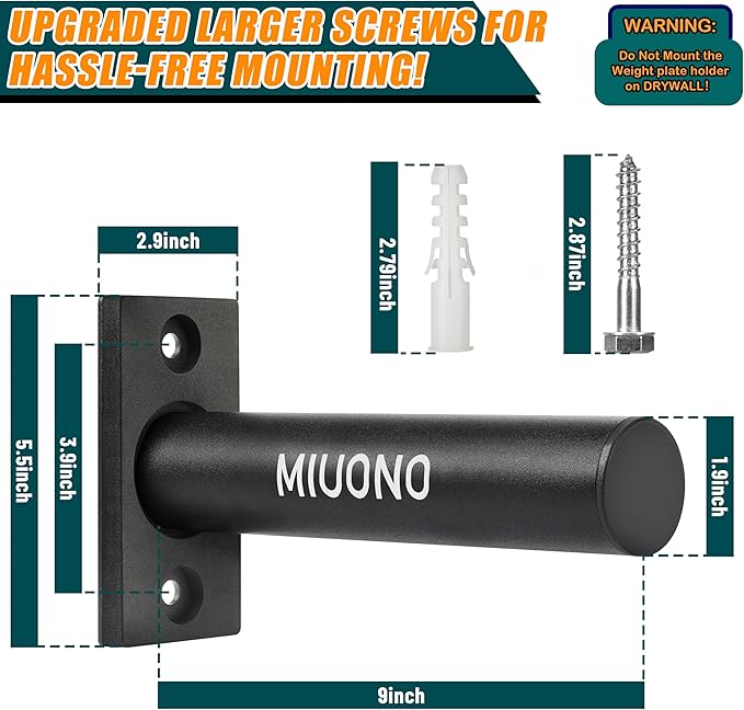Weight Plate Holder, Wall Mounted Weight Rack Storage for Weight Plates, Home Gym Organizer