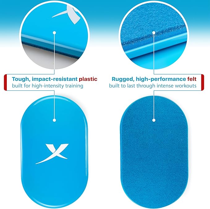X-Protector Sliders for Working Out - 2 PCS - Double-Sided Exercise Sliders for Hard & Carpeted Floors - Gliders for Exercising!