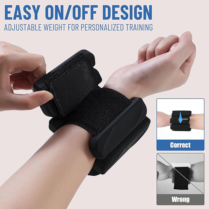 Wrist & Ankle Weights for Women and Men, 2lbs/4lbs Pairs Adjustable Silicone Weighted Bangles for Arm & Leg Workouts, Perfect for Pilates, Barre, Yoga, Walking & Home Fitness 24055