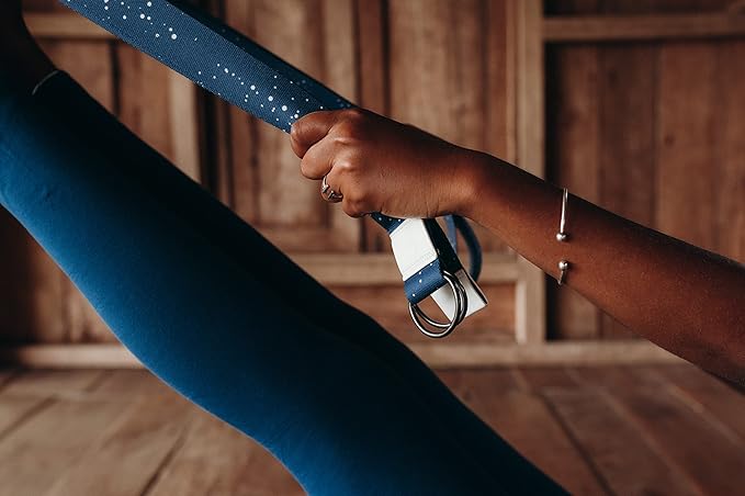yogadesignlab YOGA DESIGN LAB | The Yoga Strap | Luxurious, Extra Long, Super Soft, Eco Printed | Studio Quality, Adjustable | Safely Stretch Further and Hold Longer | 8 ft Long