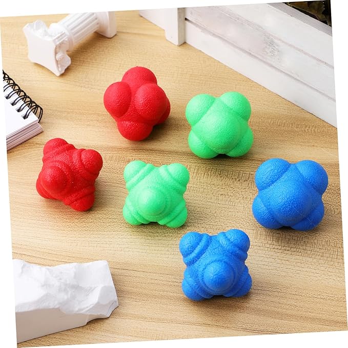 Happyyami 6Pcs Reaction Balls for Agility Training Durable Bouncing Balls for Reflex Coordination Improvement Versatile Sports Training Equipment for All Ages