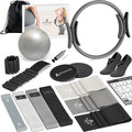 Pilates Kit, Home Pilates Workout Kit for Women, Pilates Equipment with 14.5" Pilates Ring and Ball, Resistance Bands, Ankle Weights, Sliders & Grip Socks Accessories for Starter Home Workouts