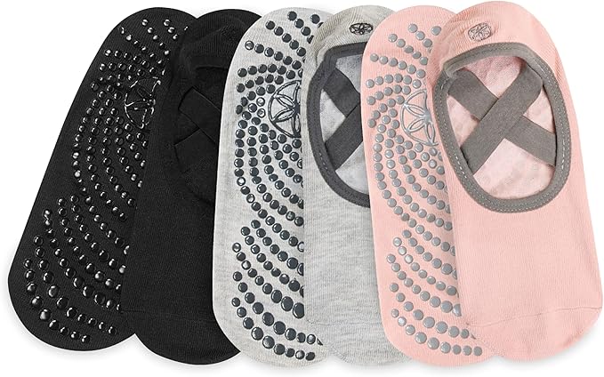 Gaiam Grippy Studio Yoga Socks for Extra Grip in Standard or Hot Yoga