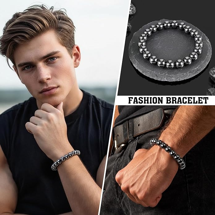Copper Bracelet for Women and Men, Copper Magnetic Bracelet with 3500 Gauss Magnet Beads as Birthday Gifts, Hematite Jewelry Pulsera De Cobre para Mujer for Parents Anniversary Jewelry Gift