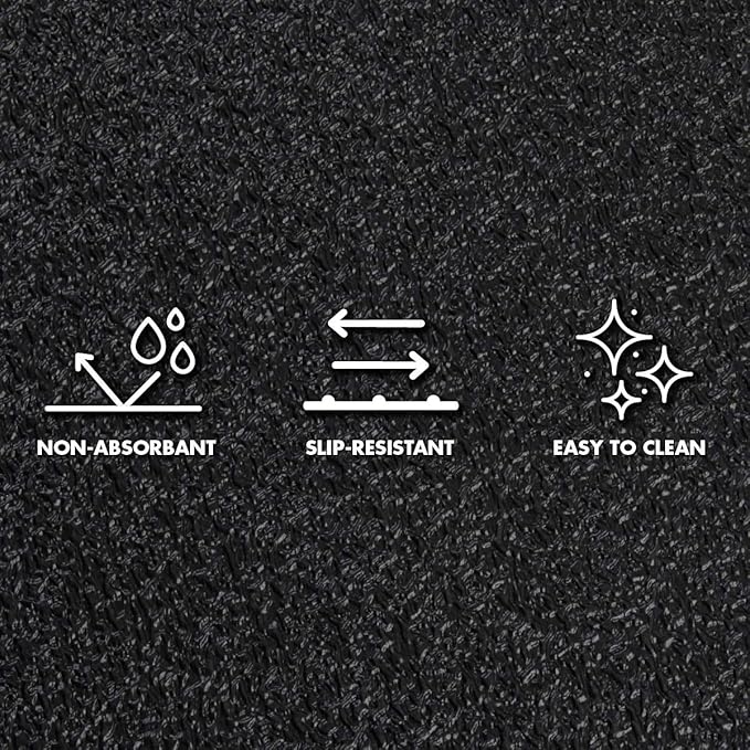 MotionTex Exercise Equipment Mat for Under Treadmill, Stationary Bike, Rowing Machine, Elliptical, Fitness Equipment, Home Gym Floor Protection, 30" x 78", Black