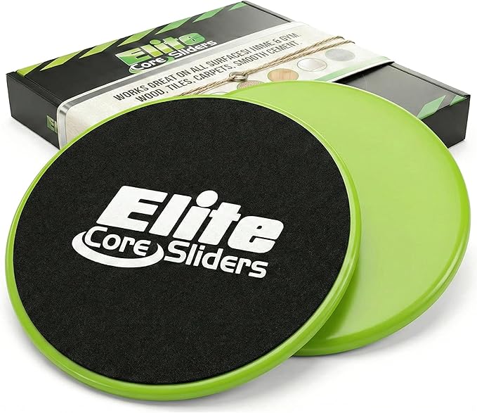 Elite Sportz Core Sliders for Working Out - Pack of 2 Compact, Dual Sided Gliding Discs for Full Body Workout on Carpet or Hardwood Floor - Fitness & Home Exercise Equipment - Small Gift for Athletes