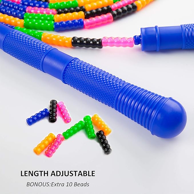Long Double Dutch Jump Rope 16 Ft 2 Pack, Jump Rope for Kids Adults, Beaded Segmented Skipping Rope
