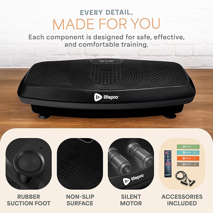 Lifepro Hovert 3D Heavy Duty Vibration Plate Machine – Sturdy Dual Motor Platform with Lateral & 3D Motion – Full Body Workout for Strength, Balance, Recovery & Circulation