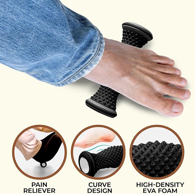 Foot Massager Roller - Portable Arch & Plantar Fasciitis Relief Tool - Deep Tissue Muscle Massage Roller for Feet,Carf, Heel Pain
