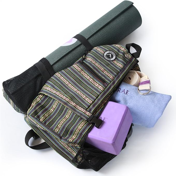 AURORAE Yoga Mat/Gym/Picklleball Cross-body Travel Sling Back Pack. Mat sold separately.