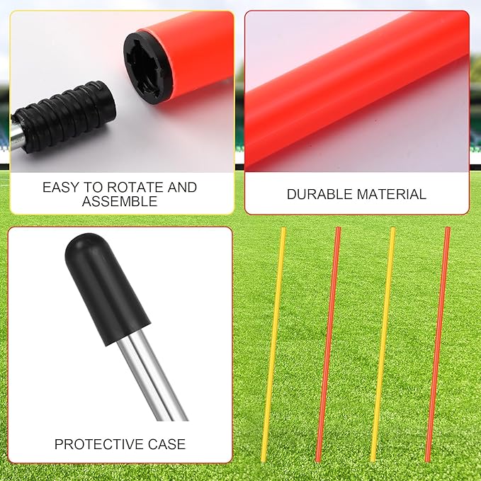 4 Pcs Training Agility Poles 5ft Adjustable Poles Soccer Training Sticks Sports Speed and Agility Trainings Equipment for Football Sport Soccers Speed Trainings