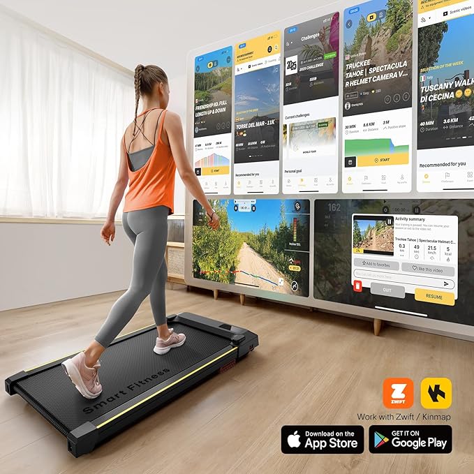 Walking Pad with 9% Incline, Compact Under Desk Treadmill for Home, 2.5HP Powerful 3 in 1 Portable Treadmill with Remote Control, Walking Pad for Home and Office