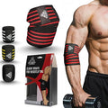 Elbow Wraps for Weightlifting (Pair), Stretchable & Breathable 41" Elbow Compression Strap, Weightlifting Straps for Bench Press, Supports Powerlifting, Pressing, Elbow Straps for Gym Accessories for Men (Red)