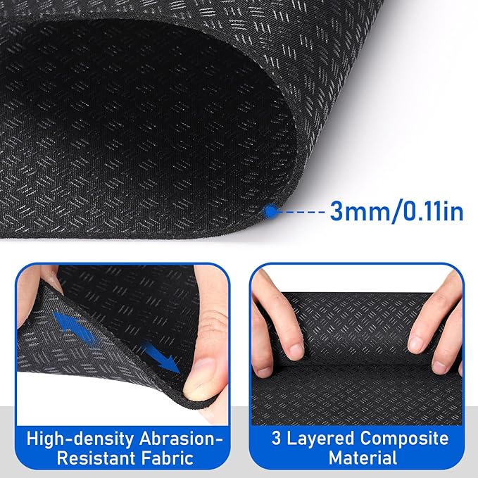 TOBWOLF Non-Slip Workout Mat for Ellipse Leg Exerciser, Ellipse Machine Mat, Exercise Mat for Under Desk Ellipticals, Suitable for Electric Seated Foot Pedal Exerciser, Stability & Floor Protection