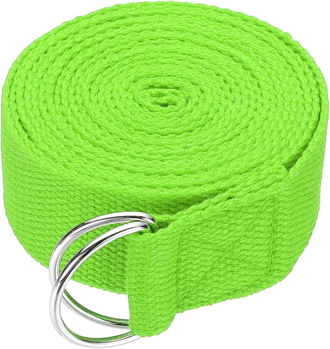 Yoga Strap for Stretching, Athletic Stretch Band with Adjustable Metal D Ring Buckle Yoga Bands