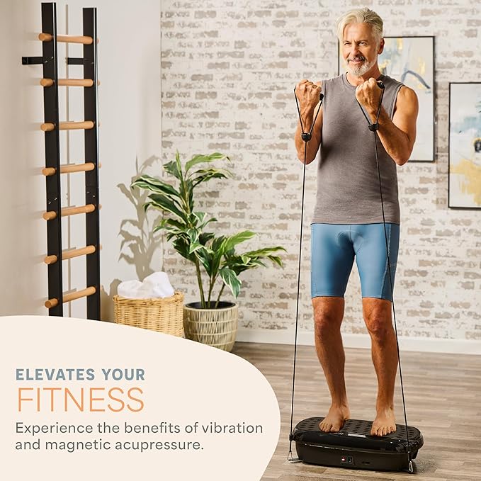 Lifepro HexaPlate Lite Vibration Plate Exercise Machine with Magnetic Acupoints - Full Body Vibration Platform for Beginners and Recovery - Lymphatic Drainage Massager for Muscle Toning and Fitness