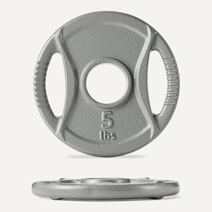 Amazon Basics 2-Inch Olympic Cast Iron Grip Weight Plates