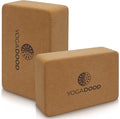 YOGA DOOD Premium Cork Yoga Blocks 2 Pack - Superior Grip & Stability for Enhanced Alignment - Eco-Friendly Biodegradable
