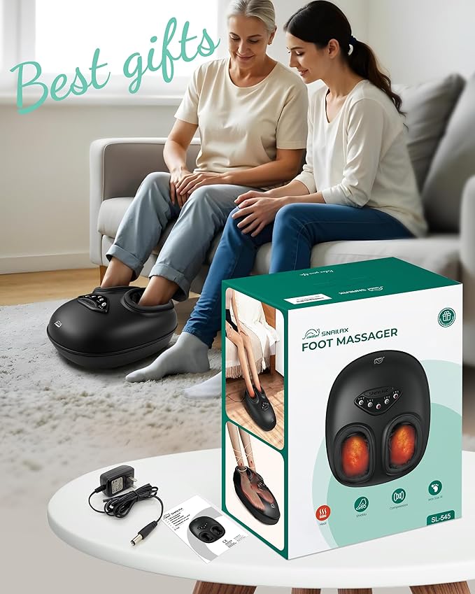 Snailax Foot Massager with Heat, FSA Eligible [2026] Upgraded Shiatsu Feet Massager Machine for Plantar Fasciitis Neuropathy, Rolling Compression HSA Foot Massage, Fits Size up to 15“, Gifts for Men
