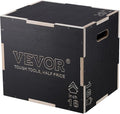 VEVOR 3 in 1 Plyometric Jump Box, Easy-to-Assemble Wood Plyo Box for Jumping Trainers, Home Gym Training and Conditioning