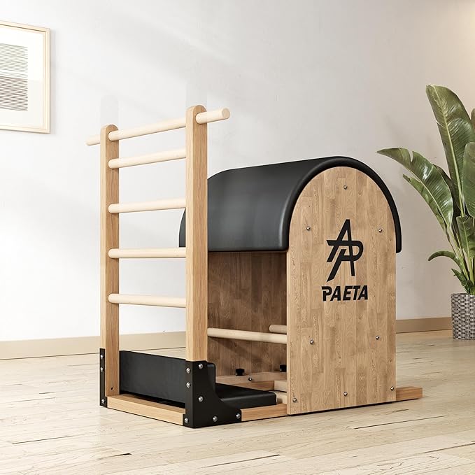 PAETA Pilates Ladder Barrel, Wooden Spine Corrector Pilates Machine for Home Workout, Pilates Arc for Balance, Core Strengthening and Stretching