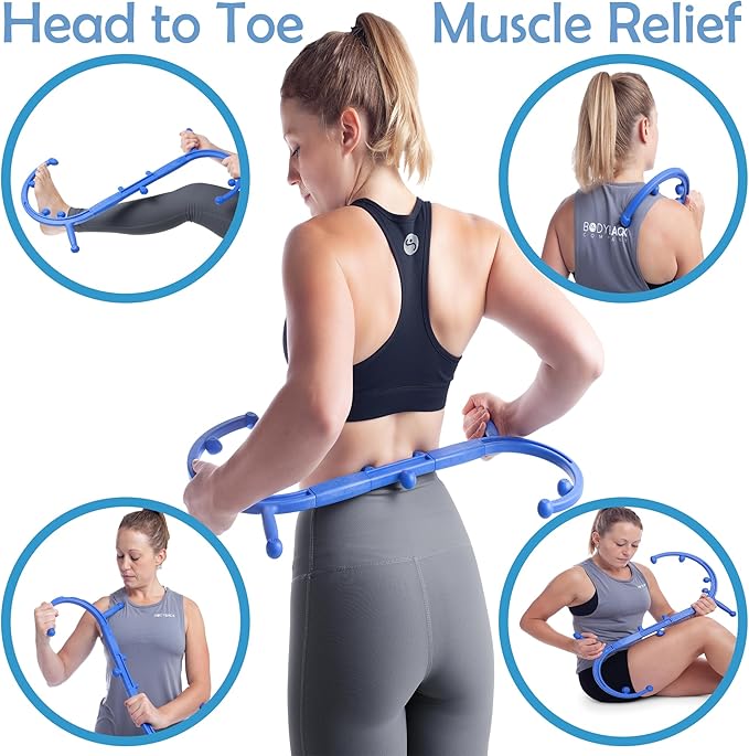 Body Back Buddy Classic USA Made FSA Eligible Handheld Full Body Massage Cane Trigger Point Massage Tool for Deep Tissue Pain Relief - Dual Massage Hooks for Back, Shoulder, Neck. Manual Back Massager