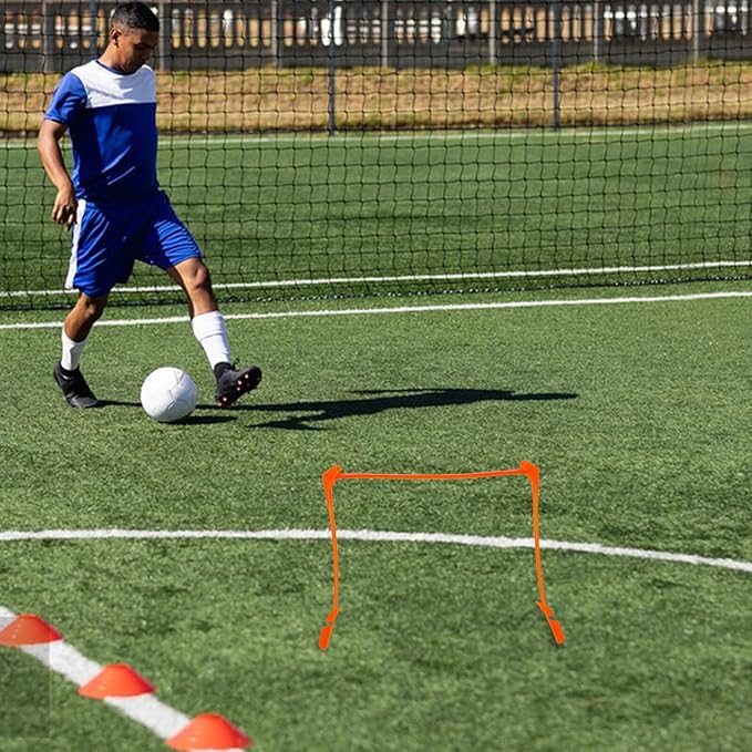 Adjustable Foldable Soccer Speed Hurdles Orange Plastic Agility Training Equipment and Athletes Football Practice