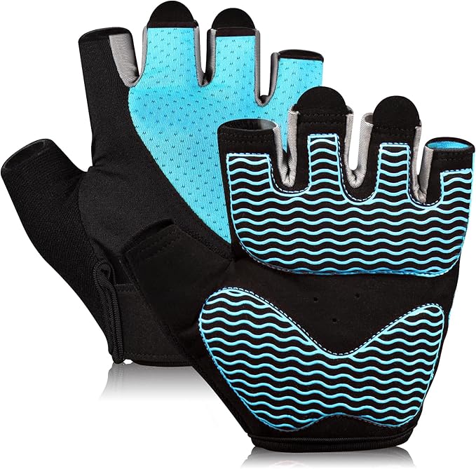 Workout Gloves for Women - Breathable Weight Lifting Gloves with Non-Slip Silicone Padding, Fingerless Gym Gloves for Cycling, Rowing, Pull Ups & Training (4 Sizes)