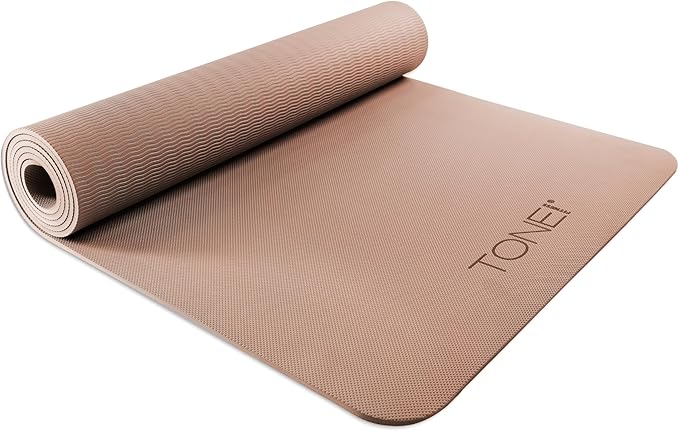 TONE Fitness Yoga Mat 1/4" Thick Non Slip Exercise & Pilates Mat for Home Workouts with Carrying Strap | Multiple Options